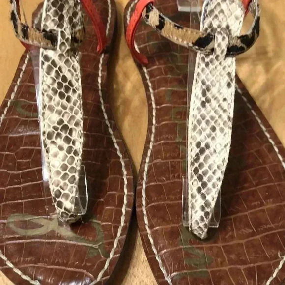 Sam Edelman Gigi sandal.  Orange and leopard print.  Size 6.5 - Picture 2 of 9